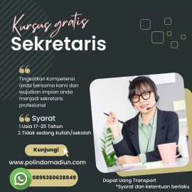 Kursus Gratis Administrasi perkantoran (Sekretaris)